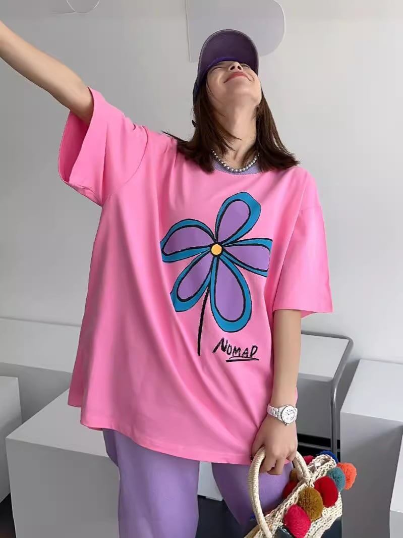 【新商品】大注目ビッグロゴ  ゆったりトップス 半袖Tシャツ全3色＜S-4917＞
