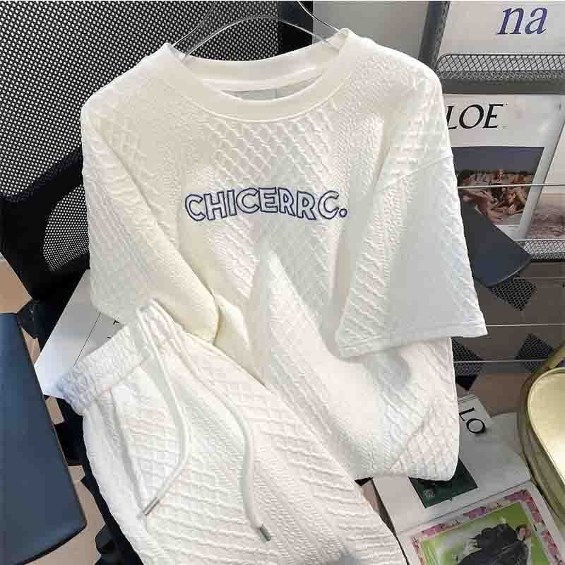 レトロ 切り替え 好感度満載 Tシャツ＋ショートパンツ セットアップ＜S-3379＞