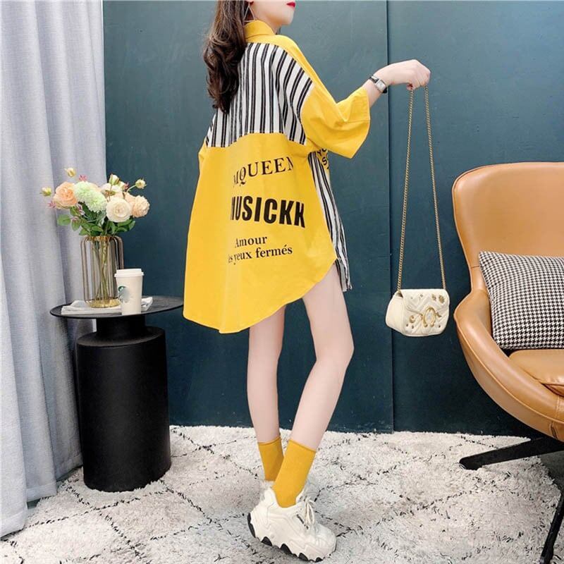 個性的なデザイン 切り替え 着心地抜群 プリント Tシャツ カットソー＜S-3629＞