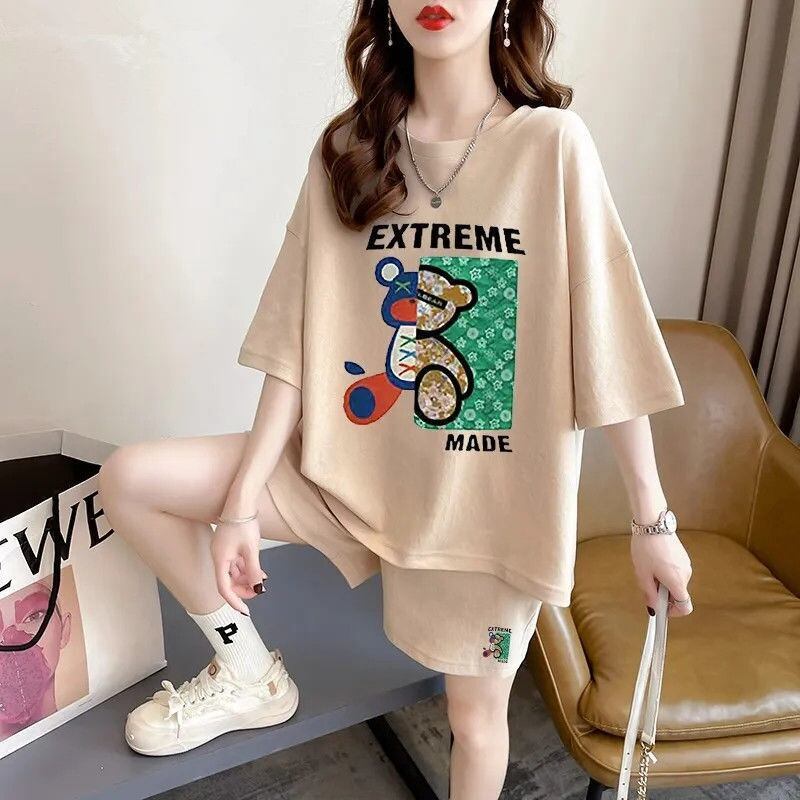 真夏も快適 全4色 軽くて涼しくて可愛い！カジュアル 半袖 Tシャツ ショートパンツ セットアップ ＜S-9204＞