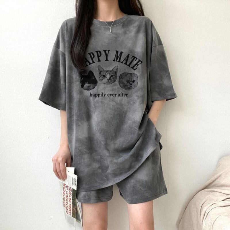 超人気 着心地良い どんな体型にも適合 カジュアル 全5色 半袖 Tシャツ ショートパンツ セットアップ ＜S-9268＞