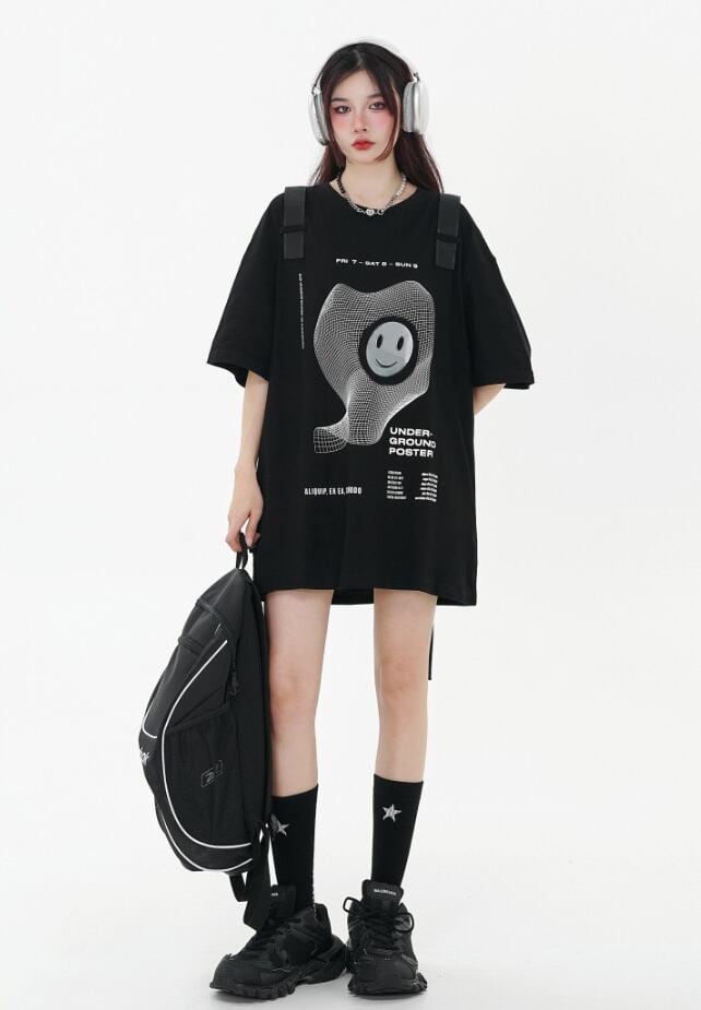 話題沸騰中 特別デザイン スタイルアップ効果抜群 ゆったり 男女兼用 半袖Tシャツ＜S-9060＞