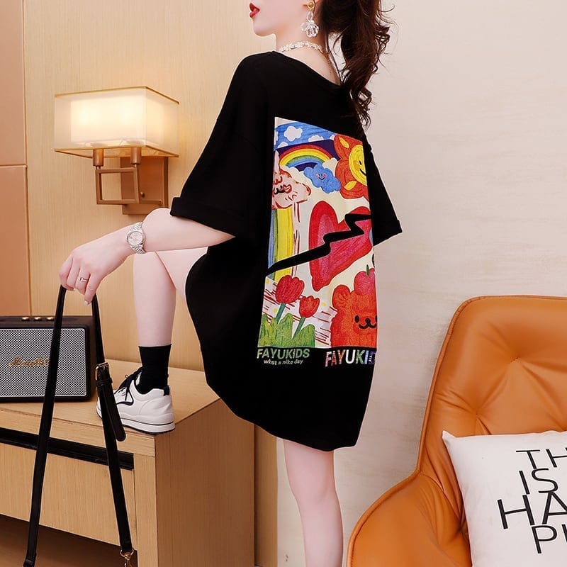 スタイリッシュ 切り替え 一目惚れ プリント Tシャツ カットソー＜S-3531＞