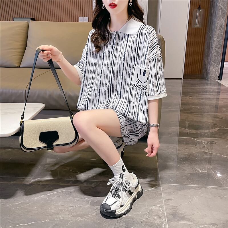 絶対流行 プリント カジュアル ゆったりトップス 半袖Tシャツ 全2色＜S-8314＞