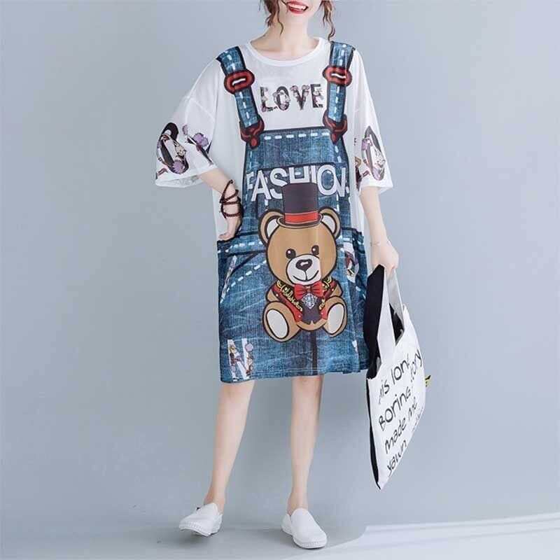 旅行Ｔシャツ 夏 レディース 膝丈 プリント 大きいサイズ ゆったりさらっと涼しい <S-656>