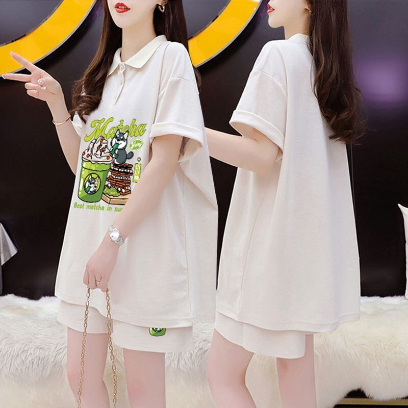 超人気 プリント カジュアル 半袖Ｔシャツⅹパンツセット全3色 <S-8528>