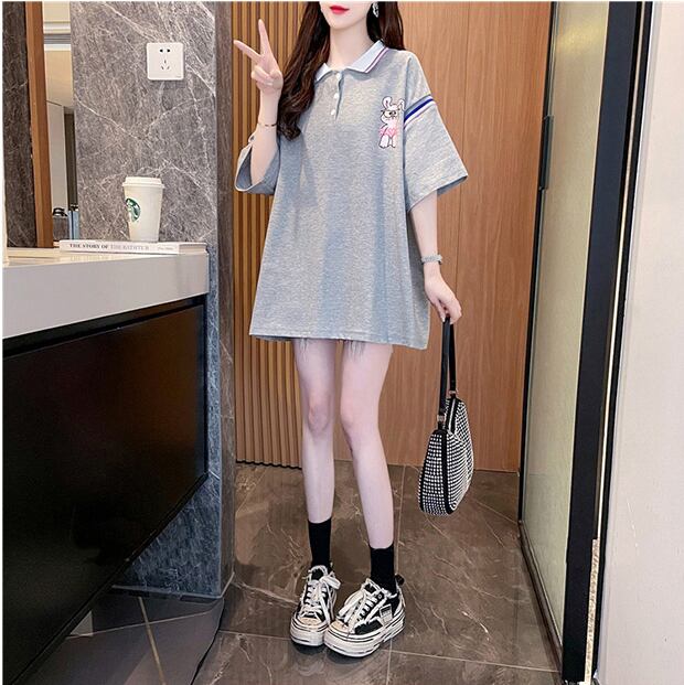 超人気 カジュアル 着回し力抜群 切り替え レース プリント全2色 半袖Tシャツ<S-9039>