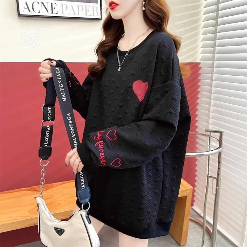 定番シンプル アルファベット刺? ハートマーク 三色 スウェット＜S-3996＞