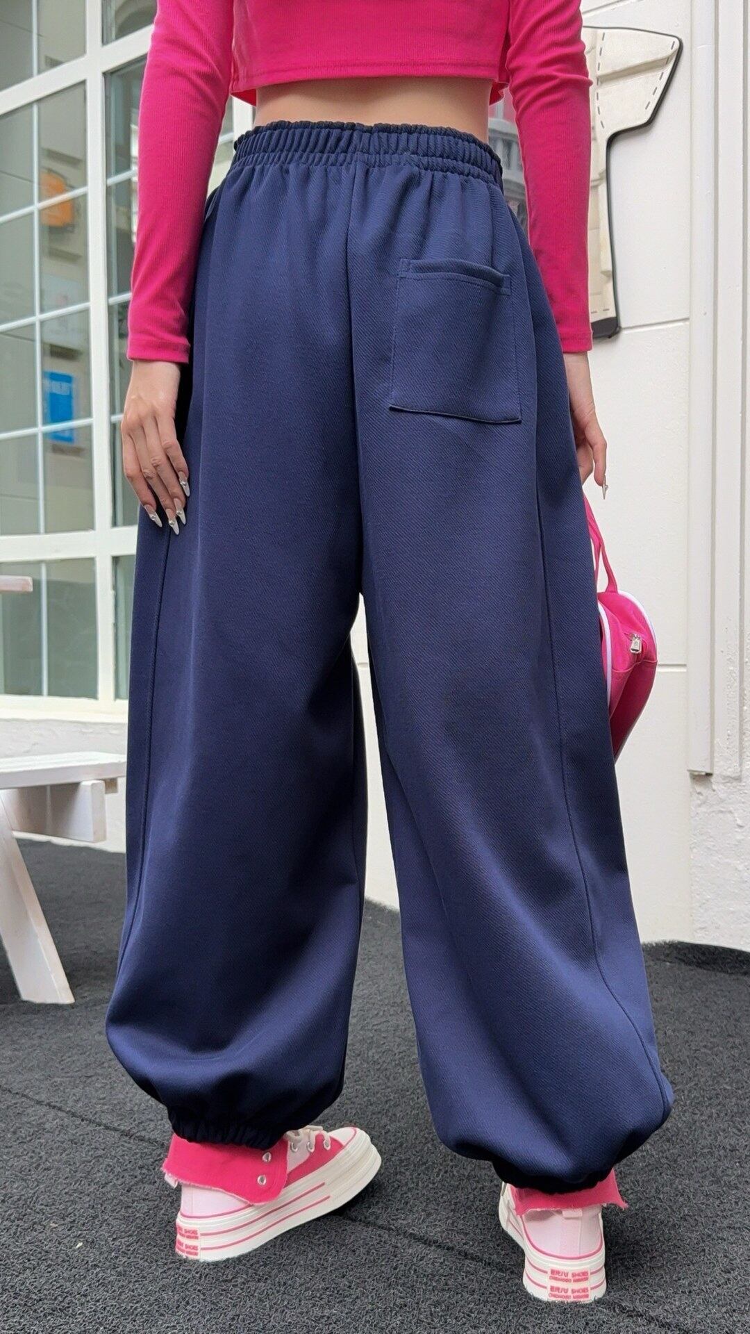 デザイン オシャレ 切り替え 4色 スウェット パンツ <S-12210>