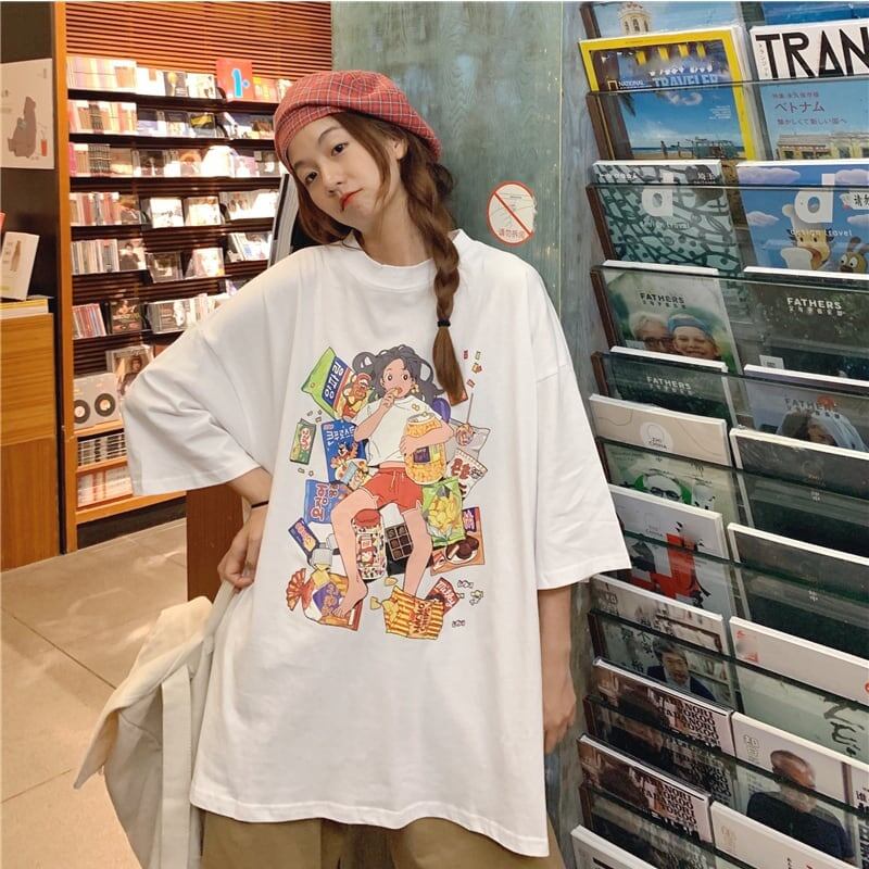 ルーズ 切り替え オシャレ度満点 プリント Tシャツ カットソー＜S-3459＞