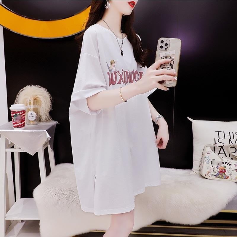スタイリッシュ 切り替え 一目惚れ プリント Tシャツ カットソー＜S-3654＞