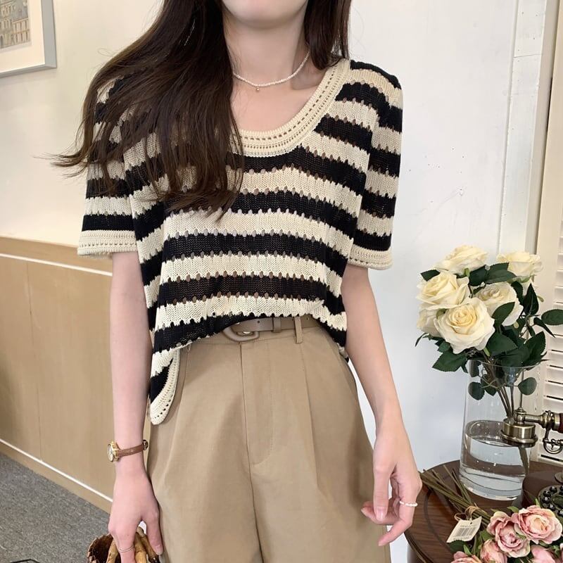 オシャレ度満点 好感度満載 ボーダー柄 Tシャツ カットソー＜isf-3232＞