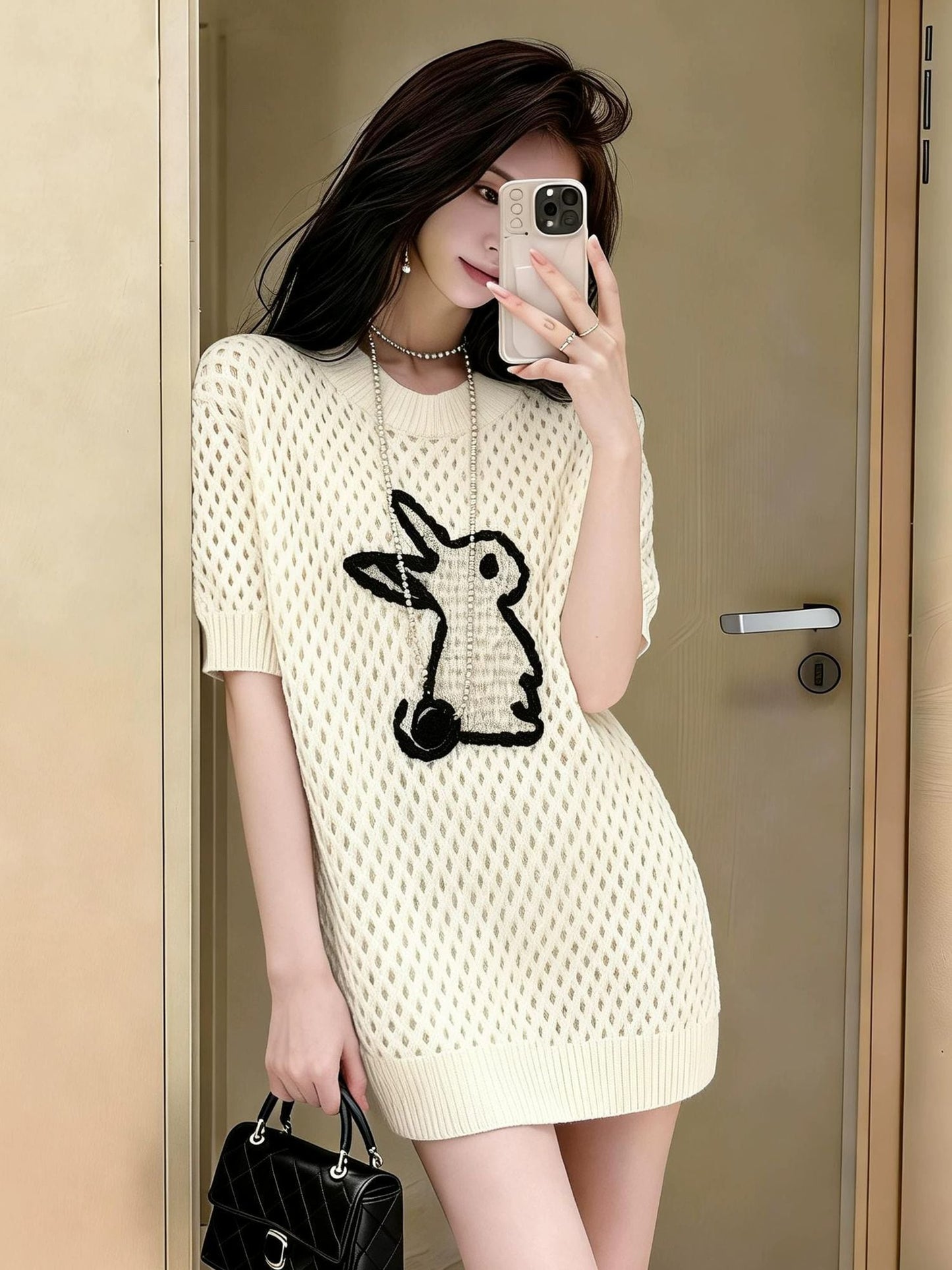 デザイン性抜群 ニット ファッション Tシャツ <S-13203>