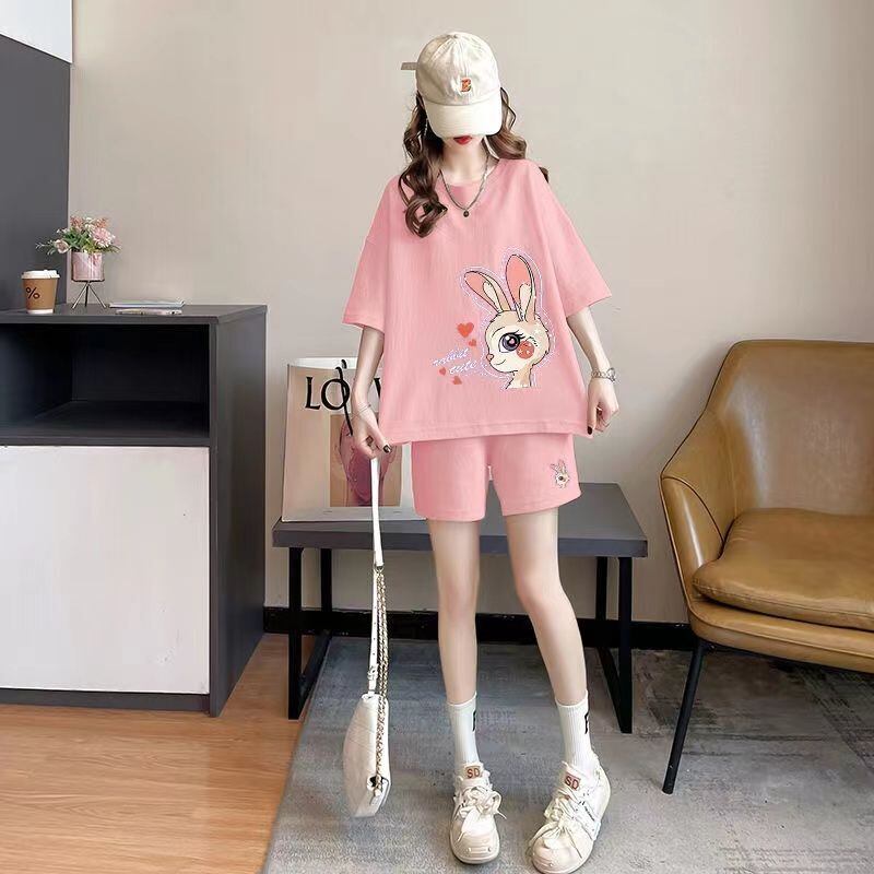 今季マストバイ  大人可愛い キュートスウィートパーカー<S-5285> 半袖Ｔシャツⅹパンツセット全3色 <S-8202>