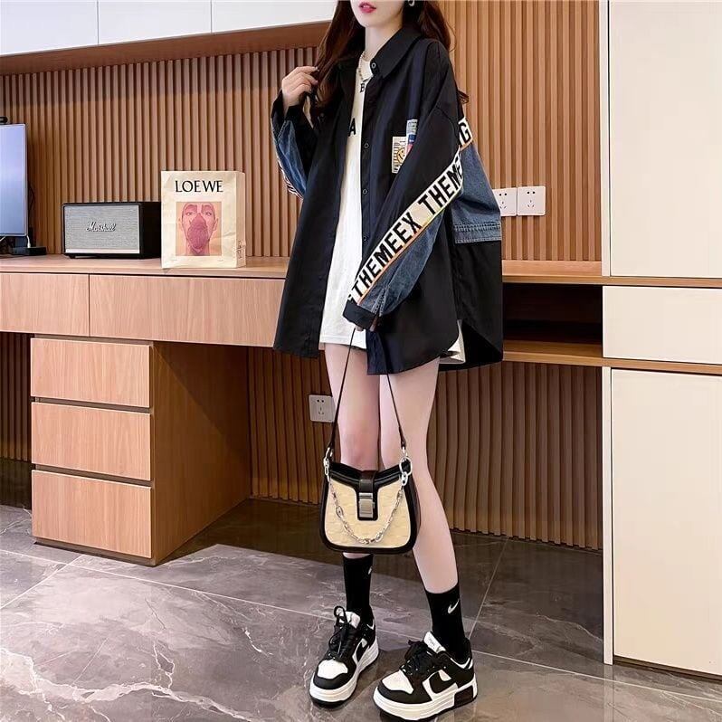 絶対流行 オシャレ度満点 ファッション 切り替え シャツ ＜S-8075＞
