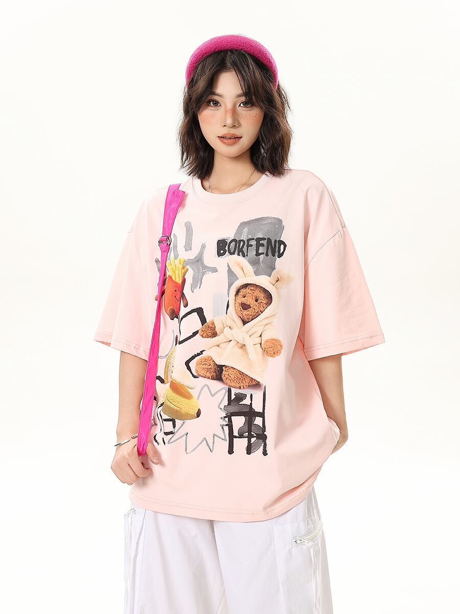 売れ筋 早い者勝ち 絶対流行 カジュアル 2色選択 Tシャツ<S-11178>