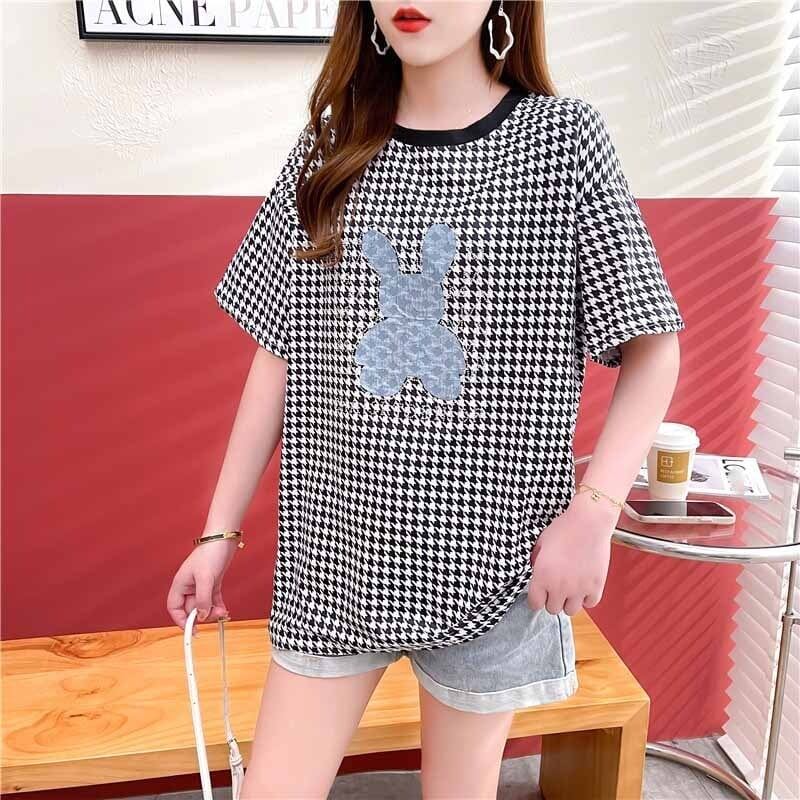 カジュアル 千鳥格子 オシャレ度満点 Tシャツ カットソー＜S-3076＞