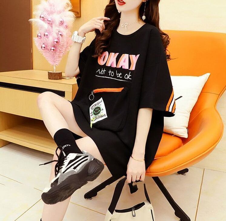 好感度UP ルーズ カジュアル プリント全3色 半袖Tシャツ カットソー ＜S-8607＞