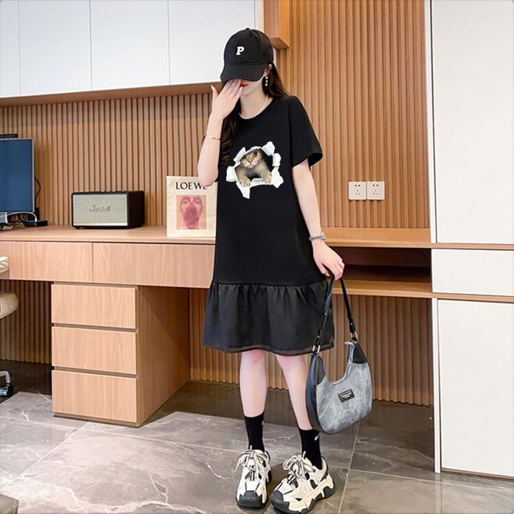 絶対欲しい ネコ カジュアル デザイン ゆったり 半袖 Tシャツ＜S-8658＞