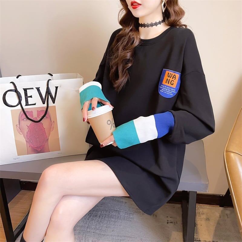 美人度アップ 切り替え ファッション プリント Tシャツ カットソー＜S-3668＞