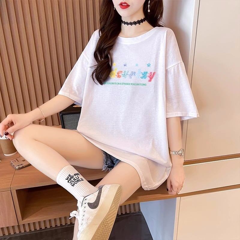 絶対可愛い &落書きTシャツ アルファベット ゆったり 3色＜S-2831＞