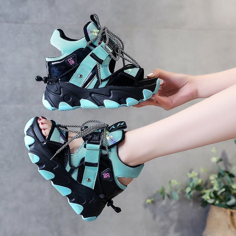 【シューズ】おしゃれ度高め   ファッションオープントゥ大人気合わせやすい厚底サンダルS-776