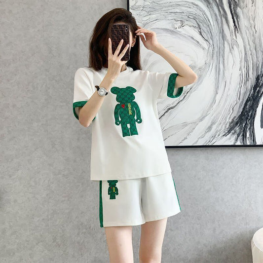 大好評 カジュアル 話題沸騰中 切り替え 全3色 半袖 Tシャツ ショートパンツ セットアップ ＜S-9007＞