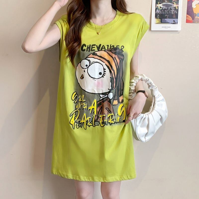 真夏も快適 着心地良い ファッション感満々 プリント全4色 ノースリーブ Tシャツ カットソー＜S-9161＞