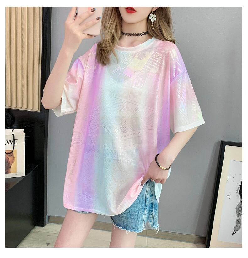 超人気 特別デザイン 着回し力抜群 プリント 2色選択 半袖Tシャツ＜S-8592＞