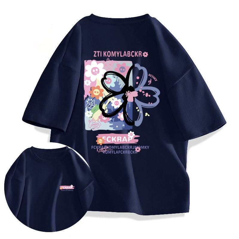 今季マストバイ ルーズ カジュアル プリント全6色 半袖Tシャツ<S-8850>