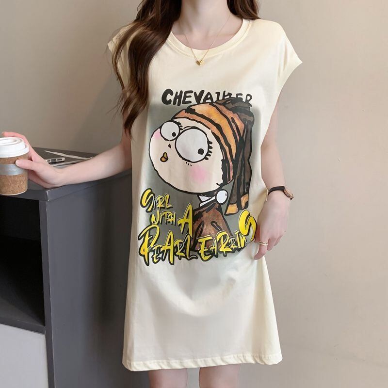 真夏も快適 着心地良い ファッション感満々 プリント全4色 ノースリーブ Tシャツ カットソー＜S-9161＞
