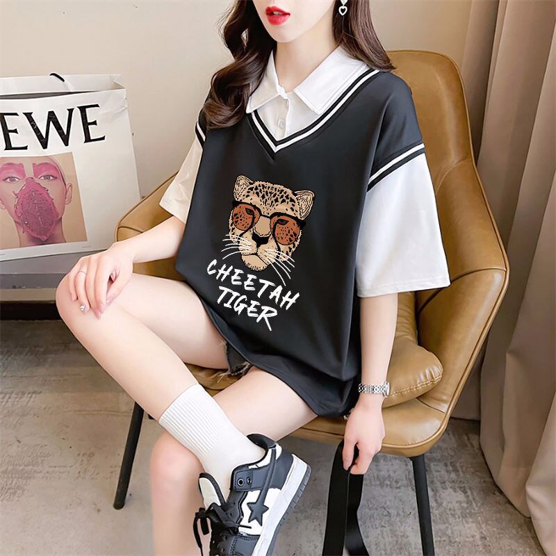 話題沸騰中 レイヤード風 オシャレ度満点 6色選択可 Tシャツ カットソー＜S-8362＞