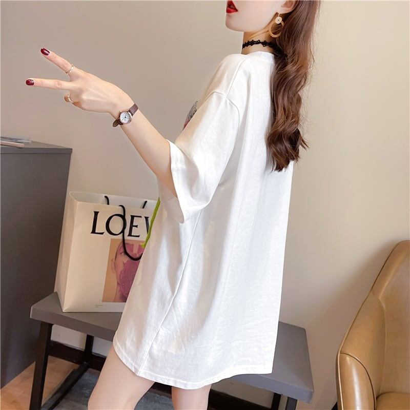 【半額！期間限定！！】ゆったりロング丈切り替え三色半袖Tシャツ＜S-1565＞
