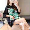 個性的なデザイン 切り替え 一目惚れ プリント Tシャツ カットソー＜S-3400＞