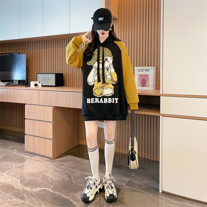 韓国系グラフィックプリントパーカー二色あり＜S-4083＞