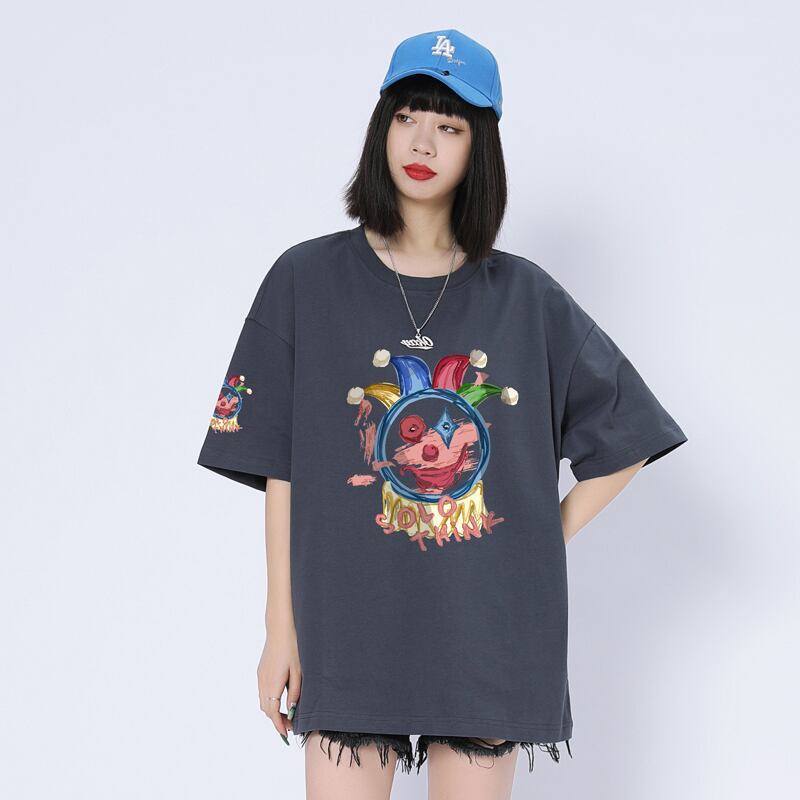 話題沸騰中 ゆったり カジュアル プリント 6色 半袖Tシャツ＜S-8164＞