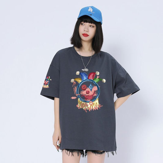話題沸騰中 ゆったり カジュアル プリント 6色 半袖Tシャツ＜S-8164＞