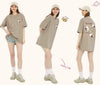 男女兼用 イラストプリント 半袖 Tシャツ <S-13139>