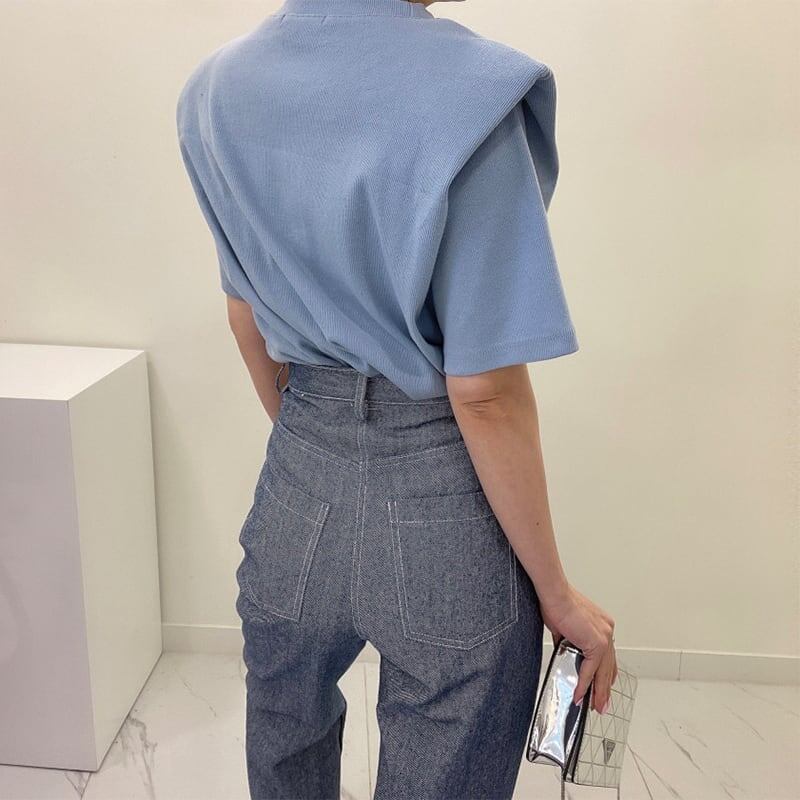好感度満載 無地 美感いっぱい 切り替え Tシャツ カットソー＜S-3285＞