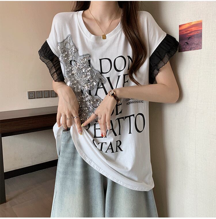 大好評 特別デザイン 着回し力抜群 ゆったり 全2色 半袖Tシャツ＜S-8826＞
