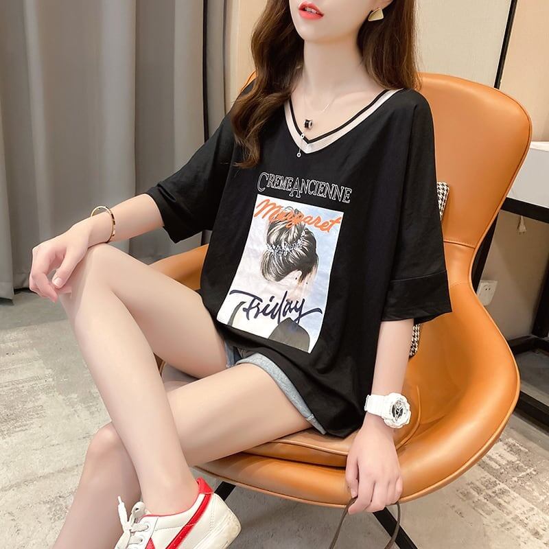 着心地抜群 3色選択可 女性力を高める Vネック Tシャツ カットソー＜S-3094＞