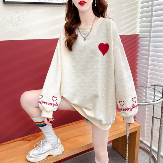 定番シンプル アルファベット刺? ハートマーク 三色 スウェット＜S-3996＞