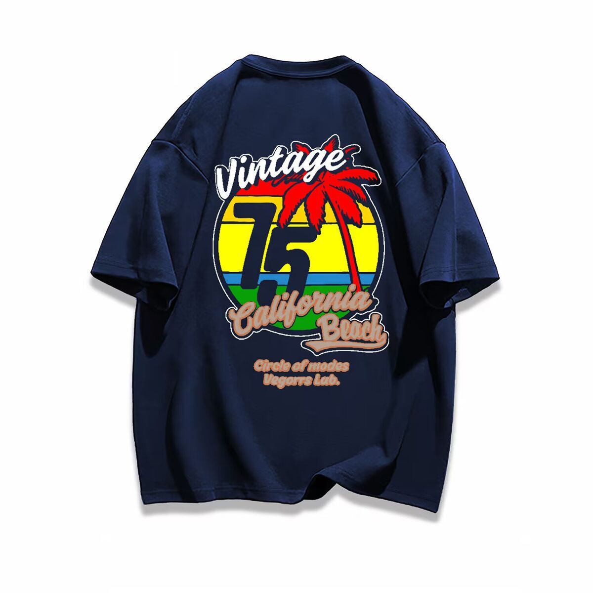 早い者勝ち カジュアル ファッション感満々 ダブルプリント 全5色 半袖Tシャツ<S-9271>