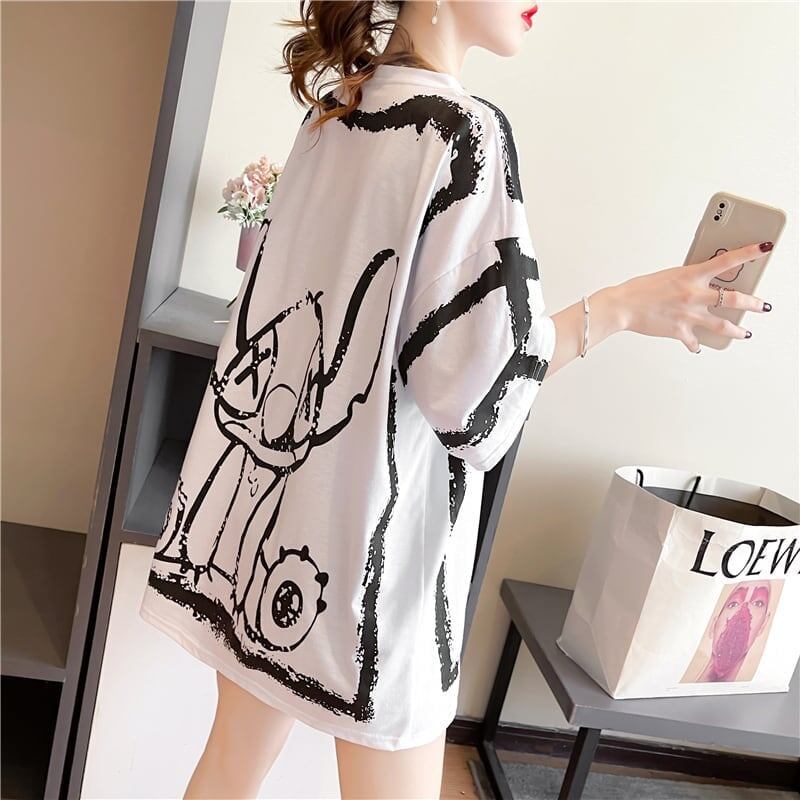 好感度満載 切り替え 美感いっぱい プリント Tシャツ カットソー＜S-3585＞