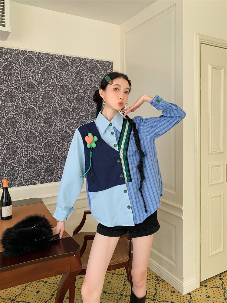 超人気 個性派 ファッション 上質 シャツ<S-6398>