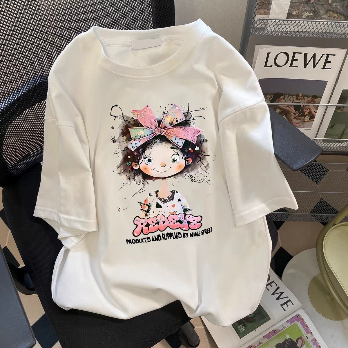 超人気 キュート カジュアル 全3色 半袖 Tシャツ <S-8670>