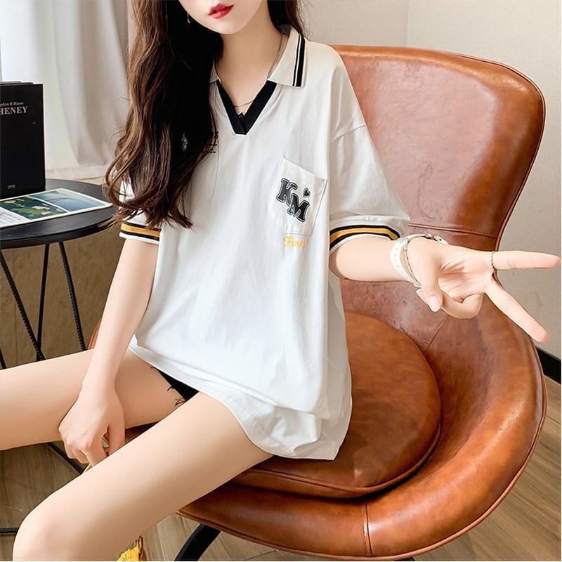 オシャレ度満点 切り替え カジュアル プリント Tシャツ カットソー＜S-3593＞