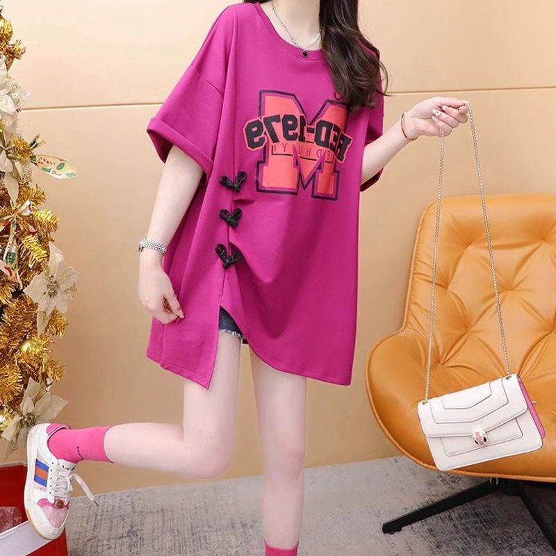 超人気 特別デザイン 美人度アップ ゆったり二色 半袖Tシャツ＜S-8038＞