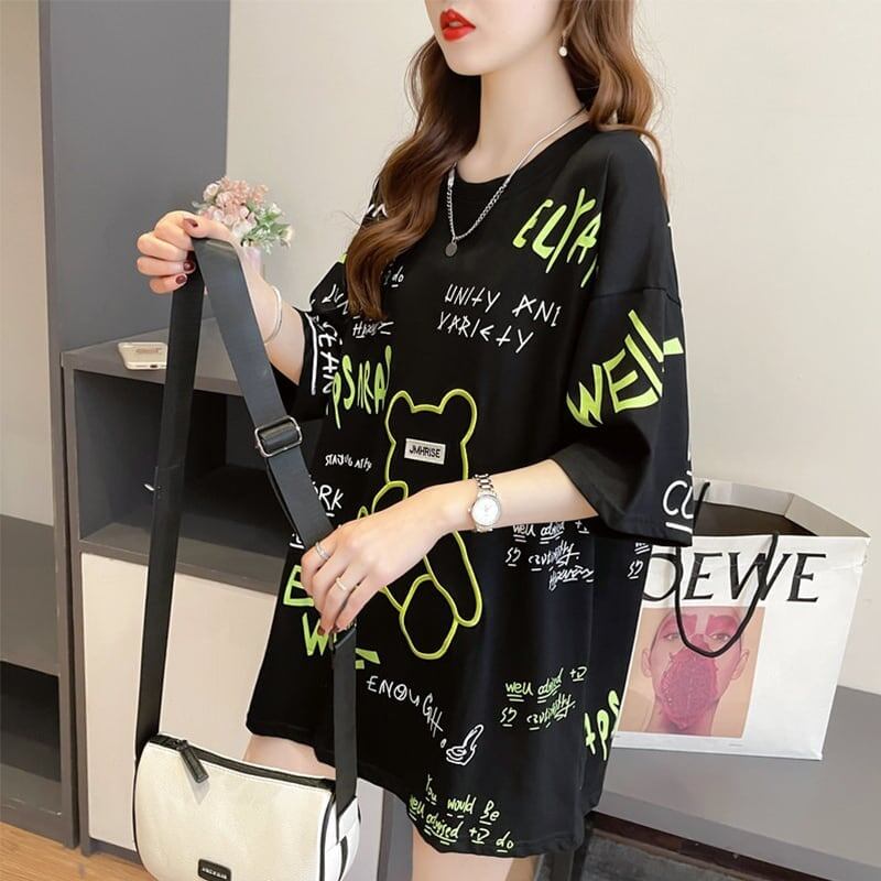カジュアル 切り替え 好感度満載 プリント Tシャツ カットソー＜S-3543＞