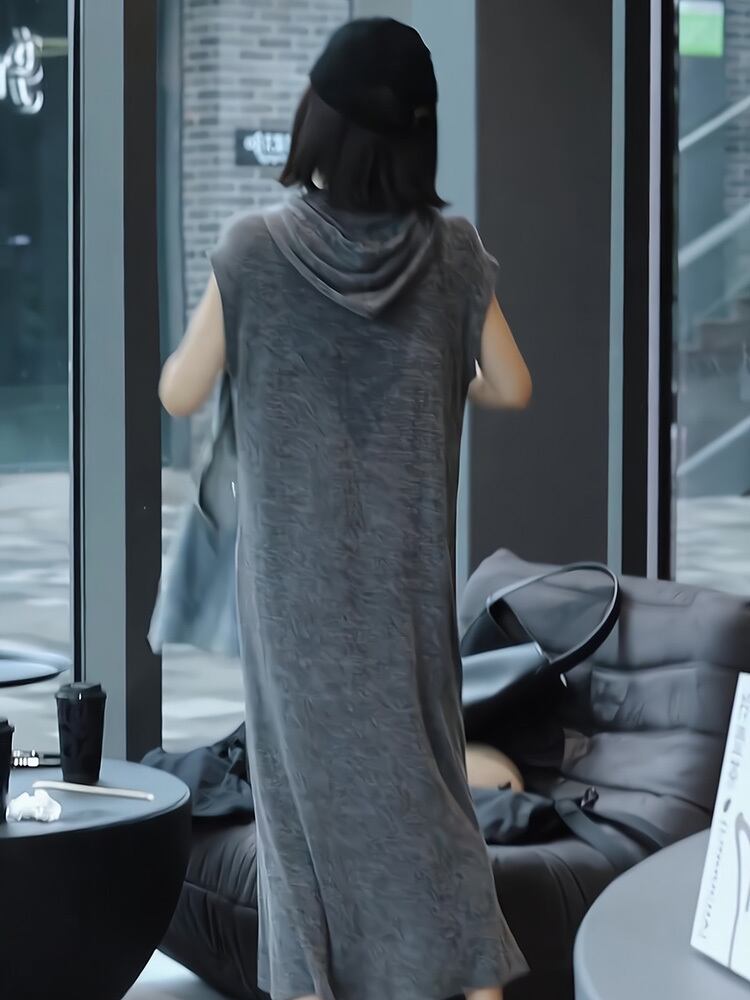 超人気 知的 カジュアル ルーズ ワンピース<S-6627>
